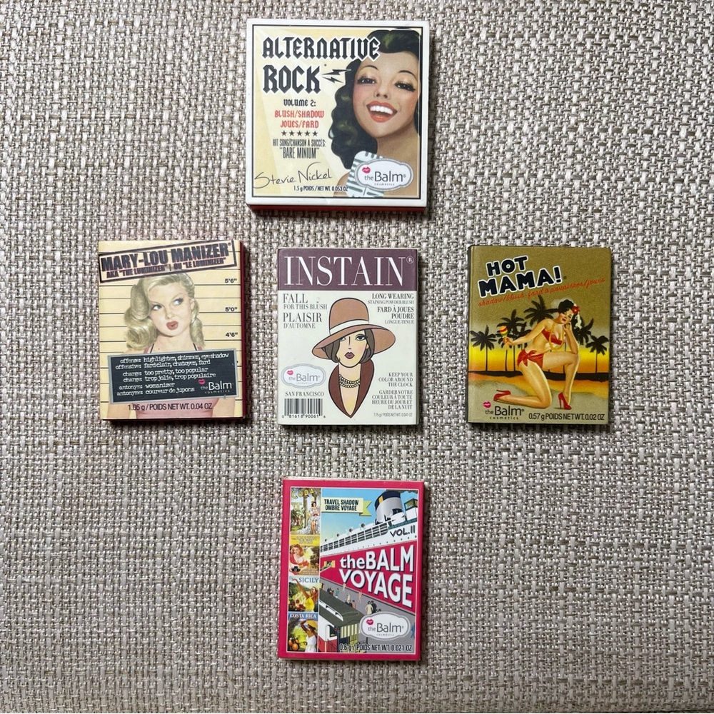 The Balm cosmetics single eyeshadow boxes